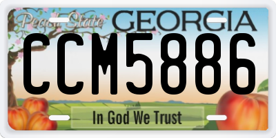 GA license plate CCM5886