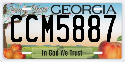 GA license plate CCM5887