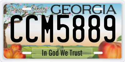 GA license plate CCM5889
