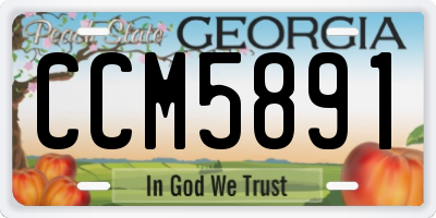 GA license plate CCM5891