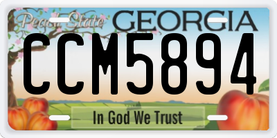GA license plate CCM5894