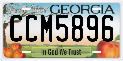 GA license plate CCM5896