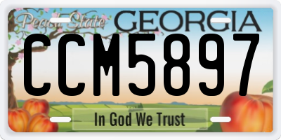 GA license plate CCM5897