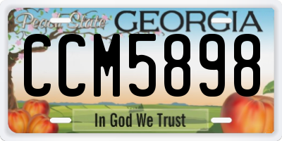 GA license plate CCM5898