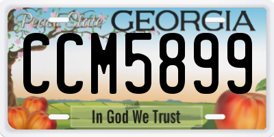 GA license plate CCM5899