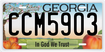 GA license plate CCM5903