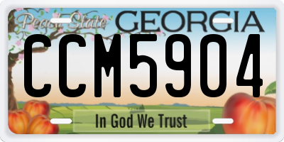 GA license plate CCM5904