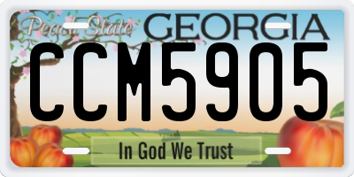 GA license plate CCM5905