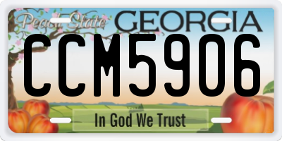 GA license plate CCM5906
