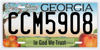 GA license plate CCM5908