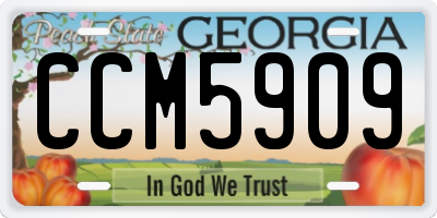 GA license plate CCM5909