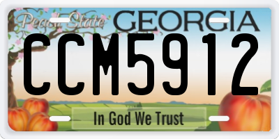 GA license plate CCM5912