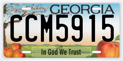 GA license plate CCM5915
