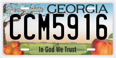 GA license plate CCM5916