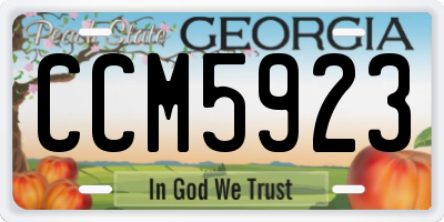 GA license plate CCM5923