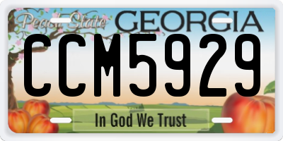 GA license plate CCM5929