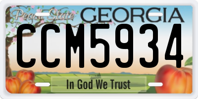 GA license plate CCM5934