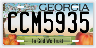GA license plate CCM5935