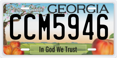 GA license plate CCM5946