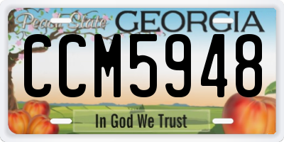 GA license plate CCM5948