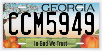 GA license plate CCM5949