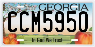 GA license plate CCM5950