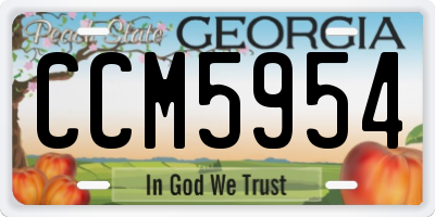 GA license plate CCM5954