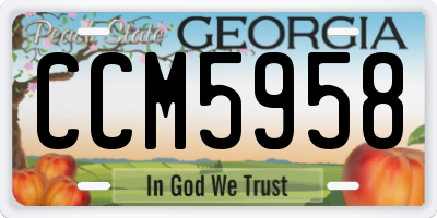 GA license plate CCM5958