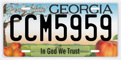 GA license plate CCM5959