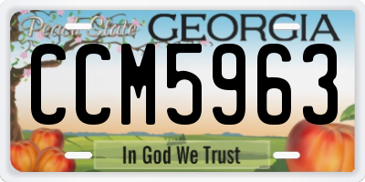 GA license plate CCM5963