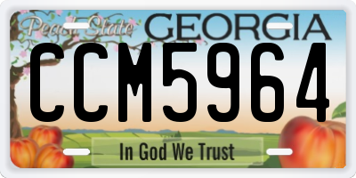 GA license plate CCM5964