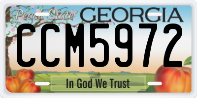 GA license plate CCM5972