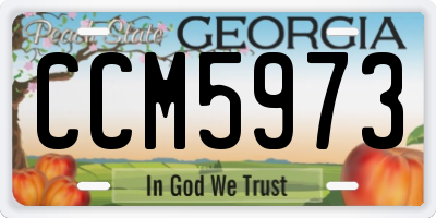 GA license plate CCM5973
