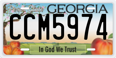 GA license plate CCM5974