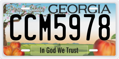 GA license plate CCM5978
