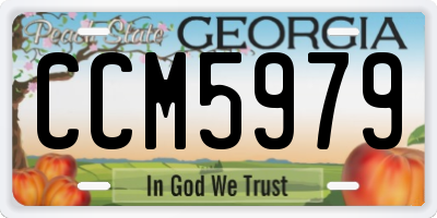 GA license plate CCM5979