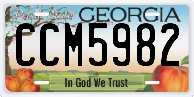 GA license plate CCM5982