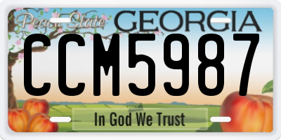 GA license plate CCM5987