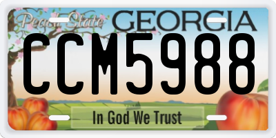 GA license plate CCM5988