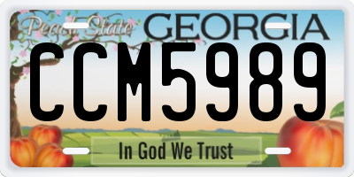 GA license plate CCM5989