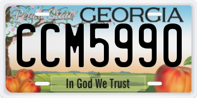 GA license plate CCM5990