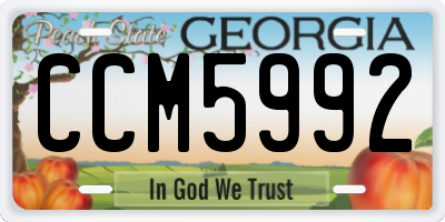 GA license plate CCM5992