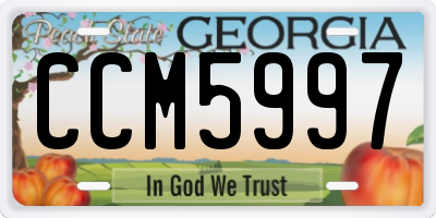 GA license plate CCM5997