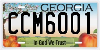 GA license plate CCM6001