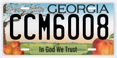 GA license plate CCM6008