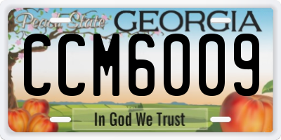 GA license plate CCM6009
