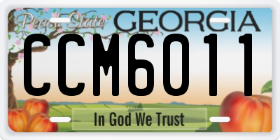 GA license plate CCM6011