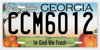 GA license plate CCM6012