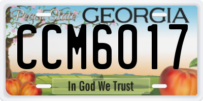 GA license plate CCM6017