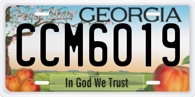 GA license plate CCM6019